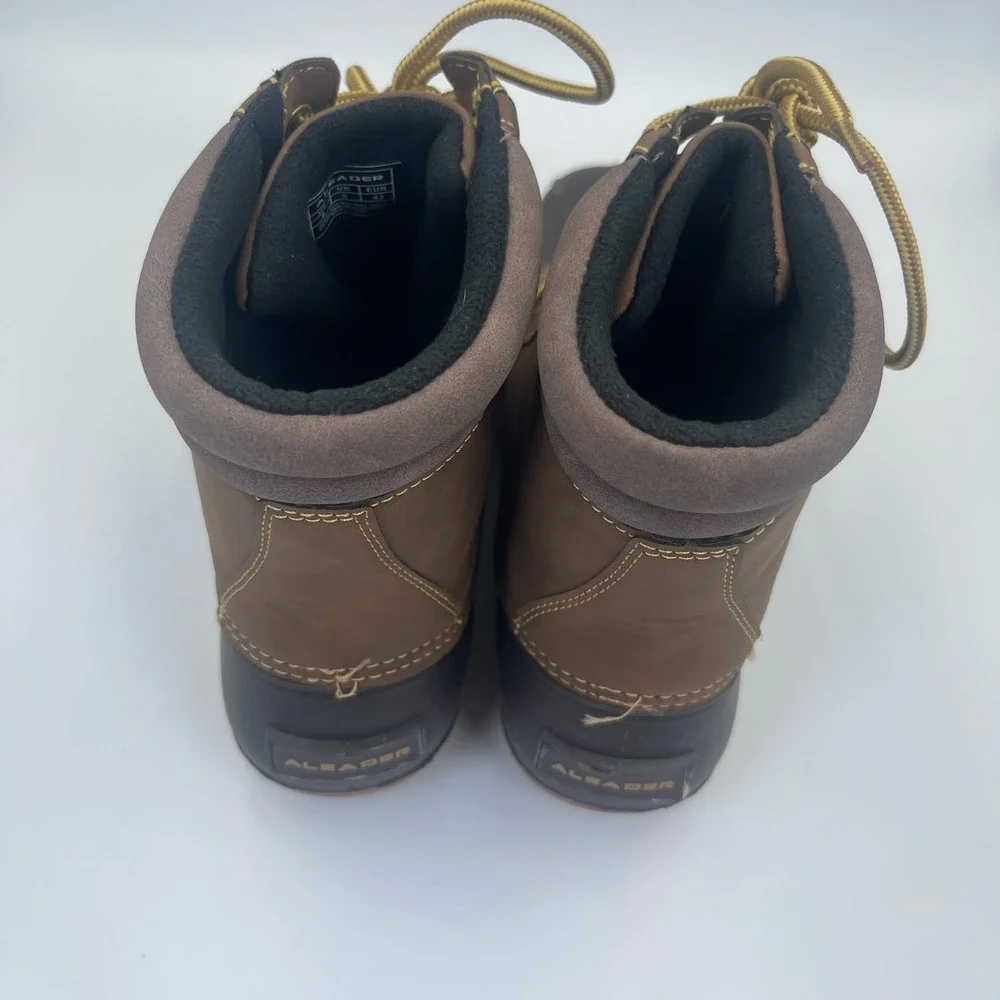 Aleader Duck Boots Men's Size 9 Brown Rubber Waterproof Winter Snow Shoes